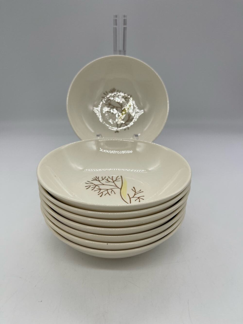 Vintage 1950's Duncan Hines Stetson Wheat Pattern Set of 8 Dessert Bowls 5.5"